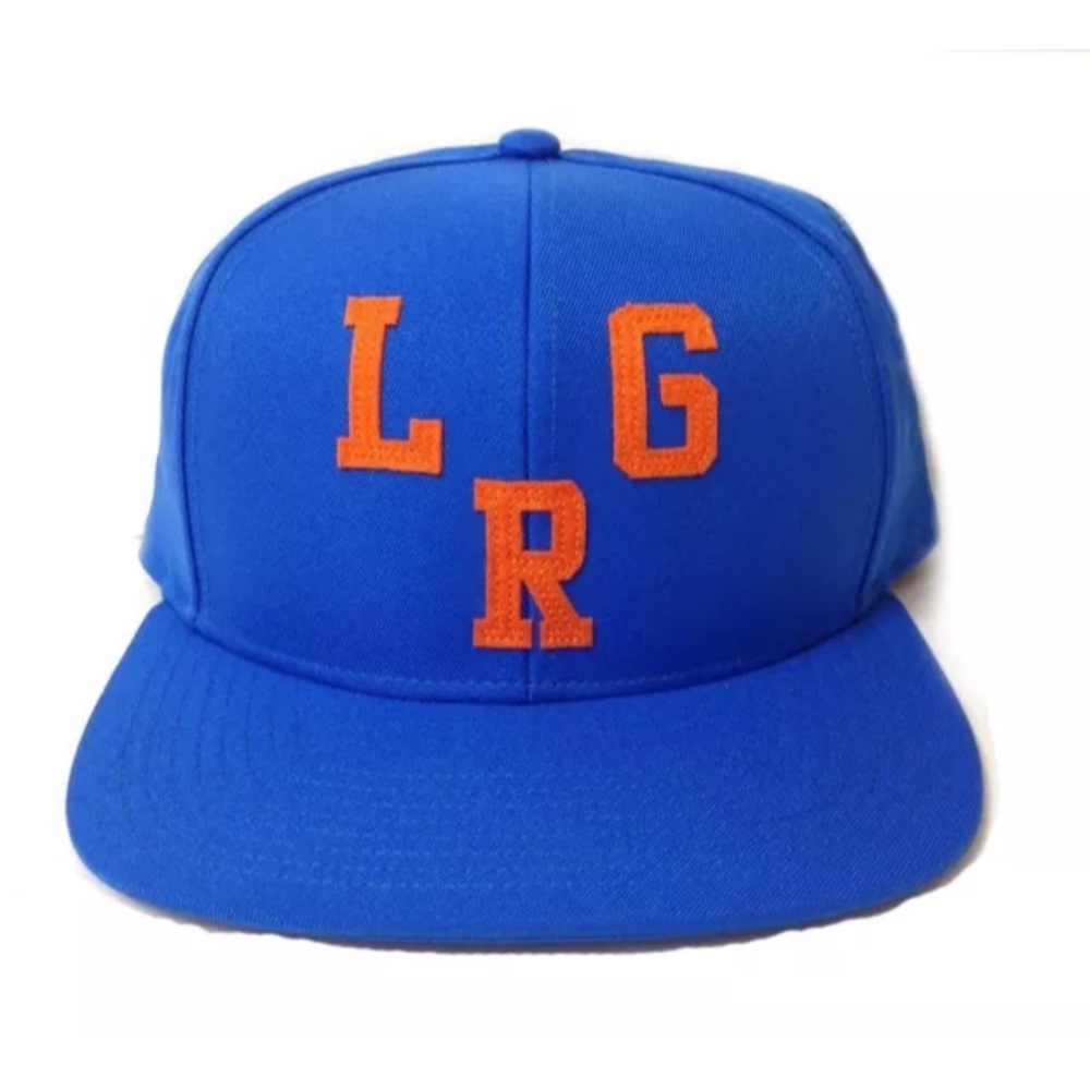 LRG HAT STRAPBACK CAP BLUE ORANGE FLAT BILL
